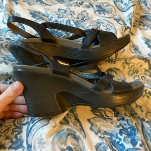 Dansko Black Wedge Shoes Good Used Condition